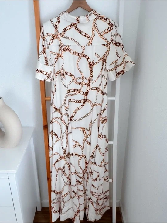 Anthropologie Maeve Chain Printed Short Sleeve Shirt Maxi Dress NWT - Picture 5 of 15